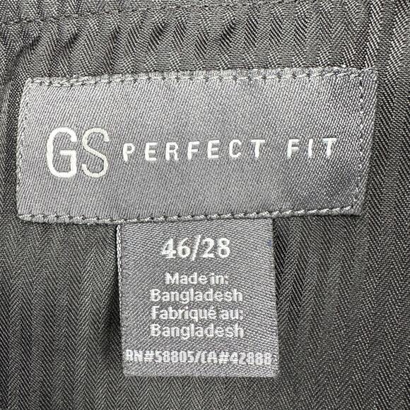 GS Perfect Fit‎ Khaki Pleated Front Belt Loops Dress Trousers Mens Size 46 28 - Picture 4 of 9